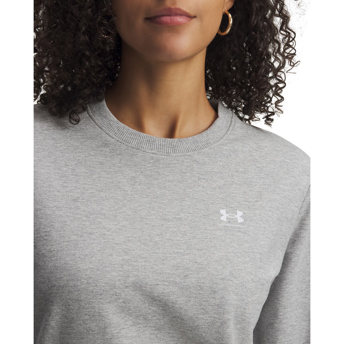 Sweatshirt de Mulher Sport Terry Crew Cinzento médio-3
