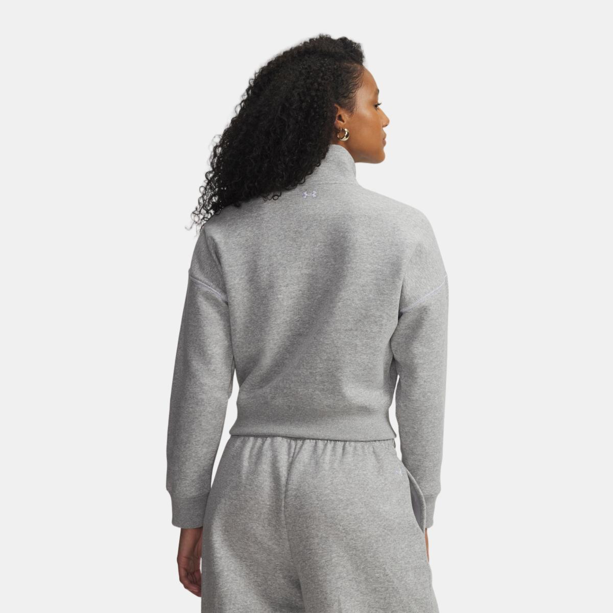 Sweatshirt Casual de Mulher Rival Fleece Script HZ Cinzento-jaspeado-2