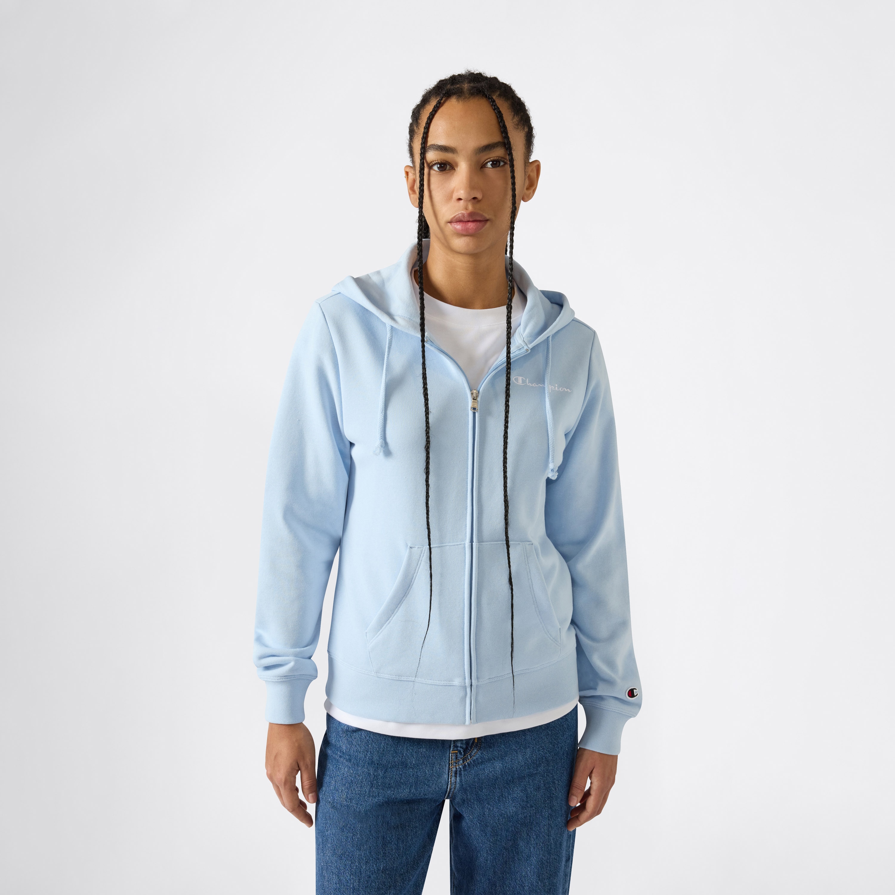 Sweatshirt de Mulher Full Zip Hoodie Azul-1