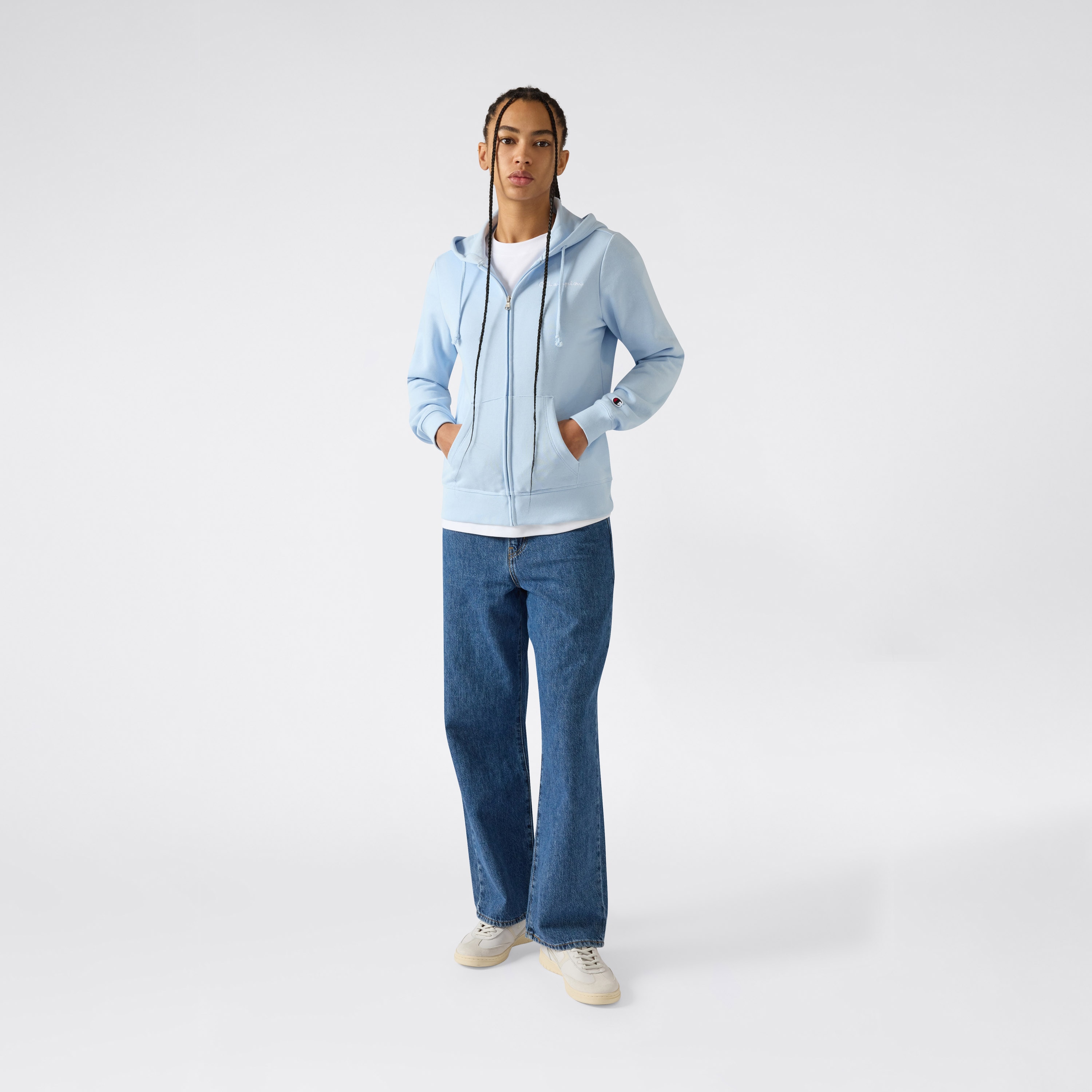 Sweatshirt de Mulher Full Zip Hoodie Azul-3