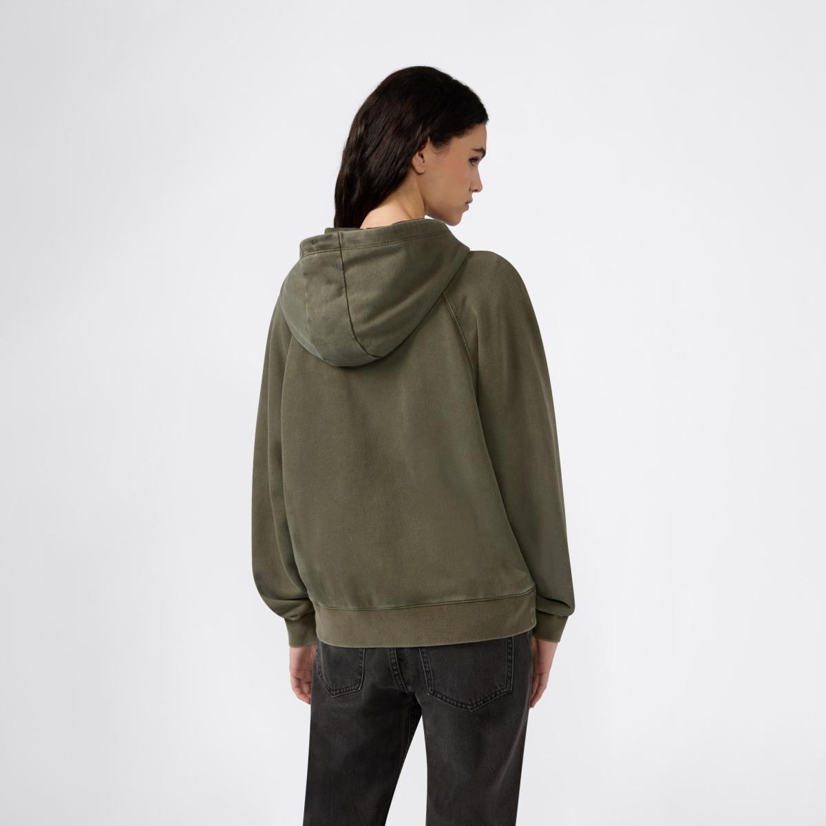Sweatshirt de Mulher Full Zip Hoodie Verde-2