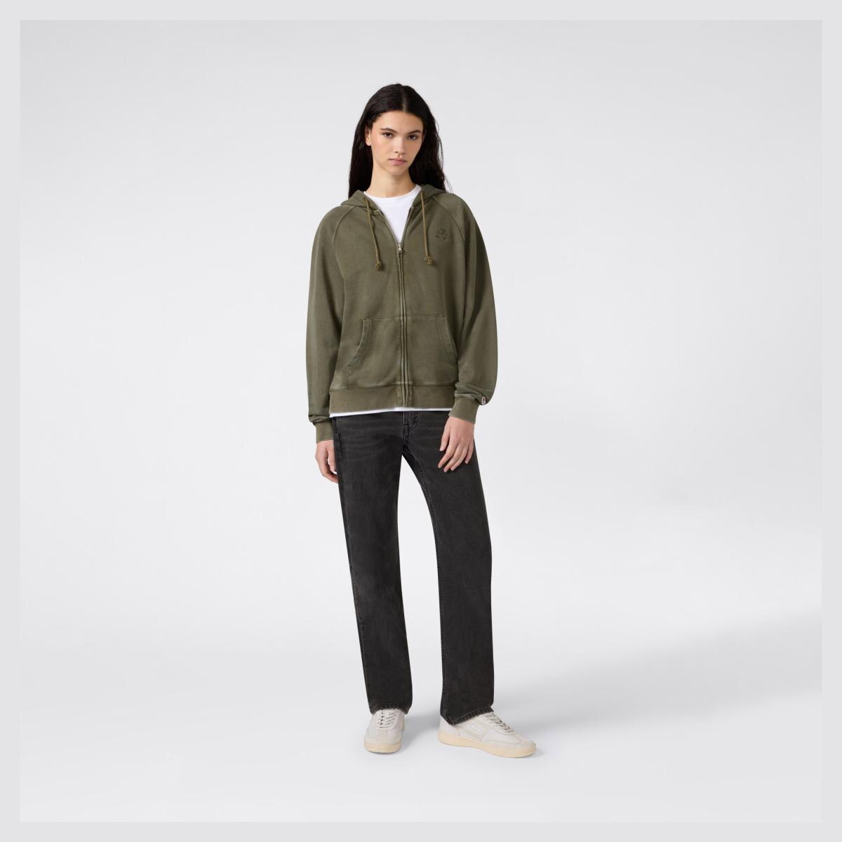 Sweatshirt de Mulher Full Zip Hoodie Verde-3