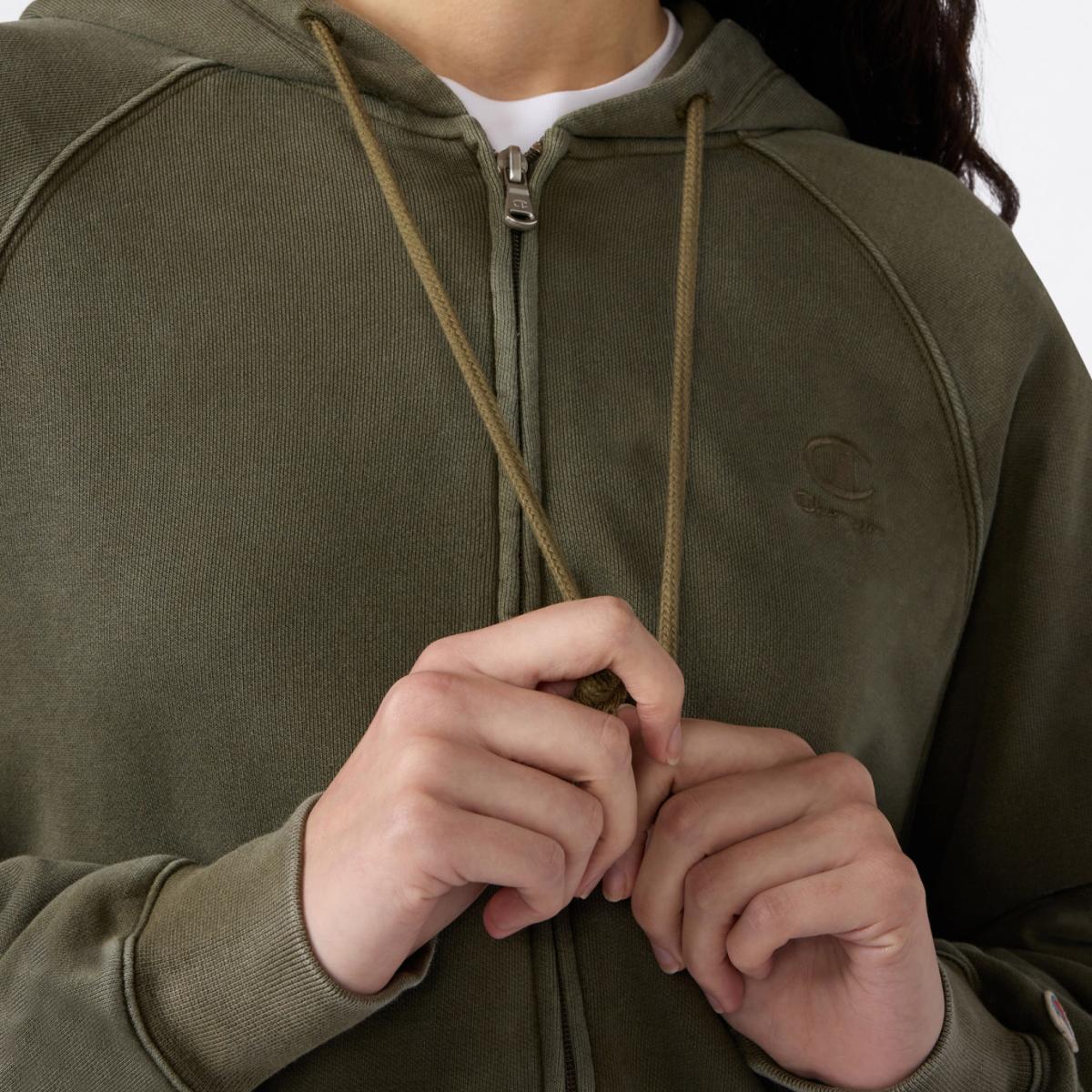 Sweatshirt de Mulher Full Zip Hoodie Verde-4