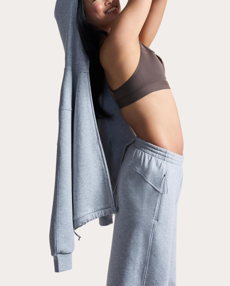 Sweatshirt de Mulher Unstoppable Fleece FZ Jkt Cinzento médio-4