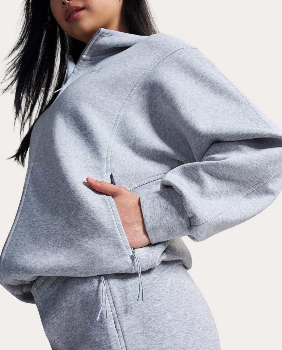 Sweatshirt de Mulher Unstoppable Fleece FZ Jkt Cinzento médio-5