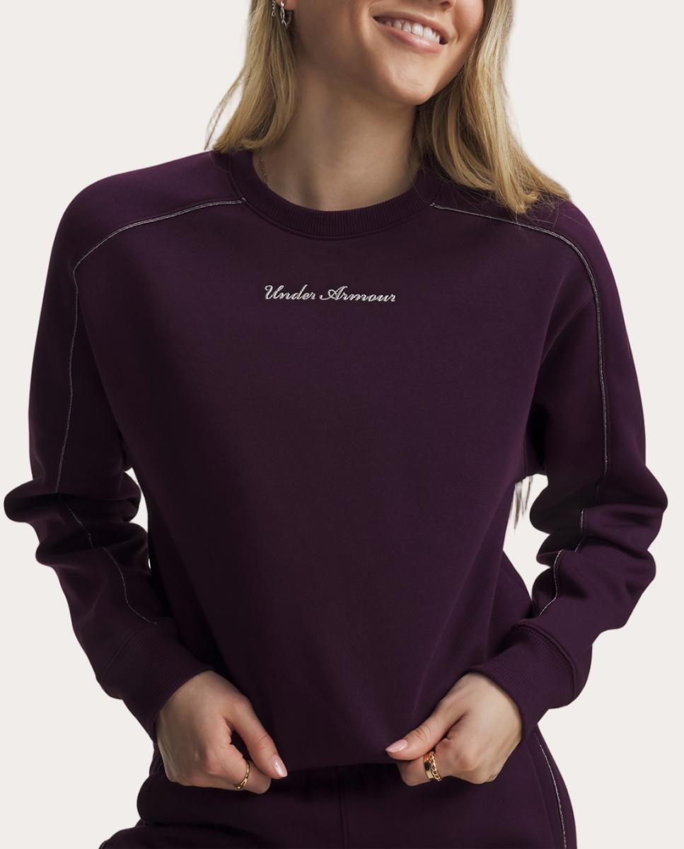 Sudadera de mujer Rival Shimmer Crew Under Armour - Morado Morado-3