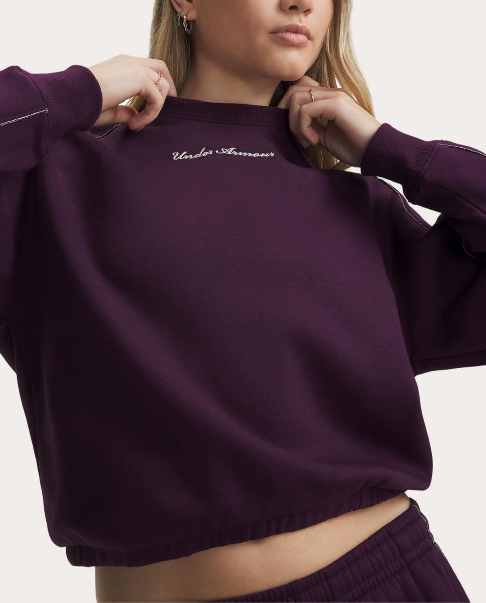 Sudadera de mujer Rival Shimmer Crew Under Armour - Morado Morado-4