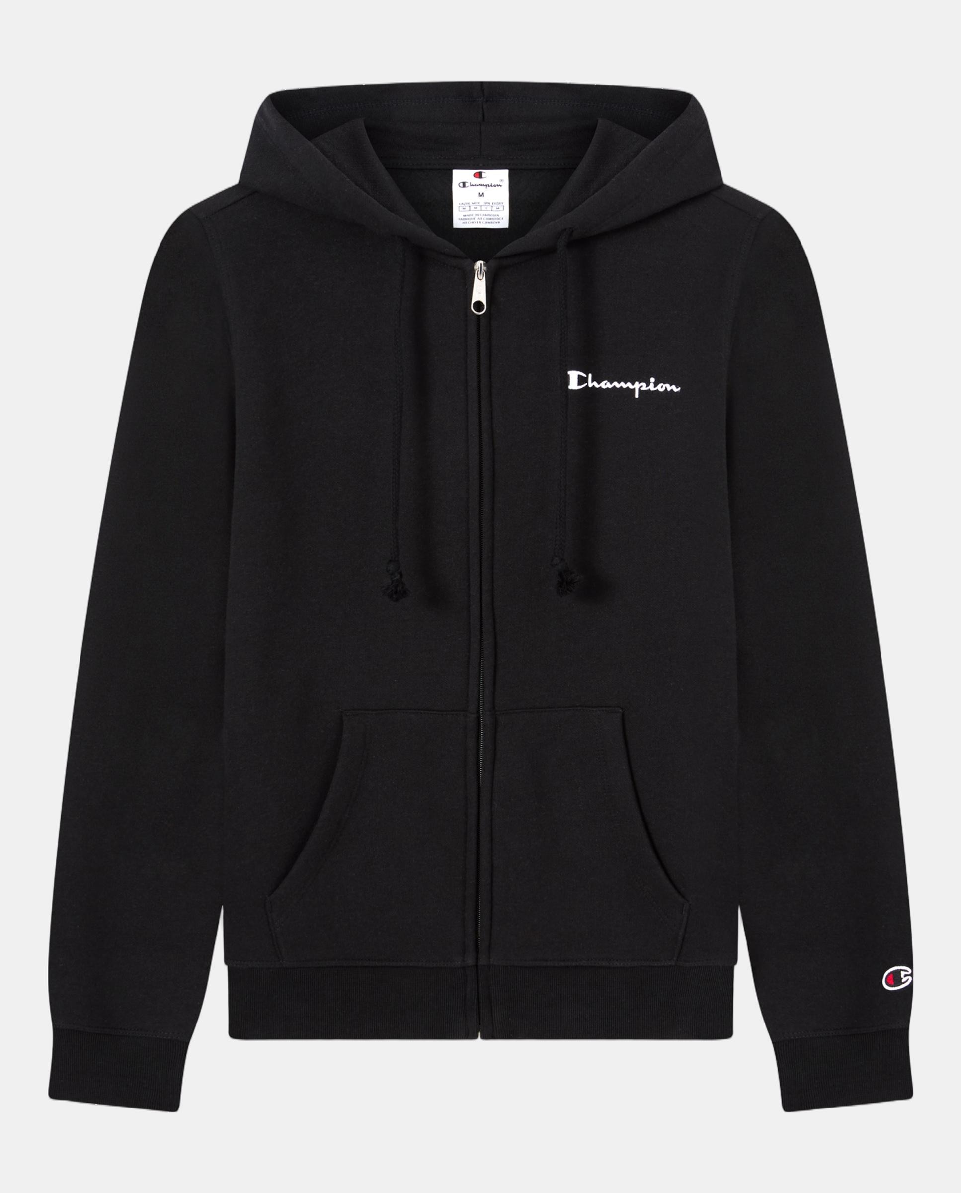 Sweatshirt Casual de Mulher Full Zip Hoodie Preto-5