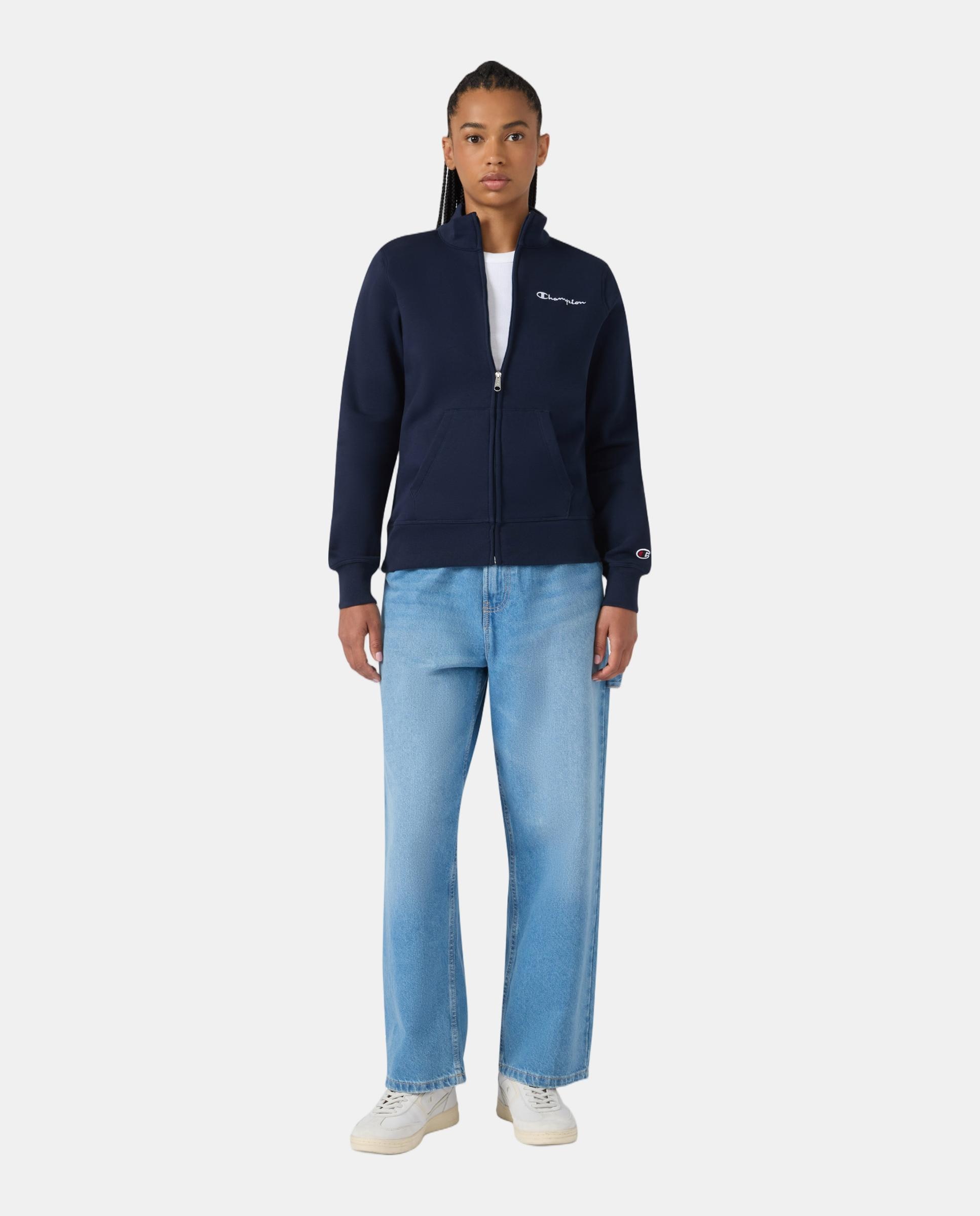 Sweatshirts Casual Full Zip Sweatshirt Azul-4