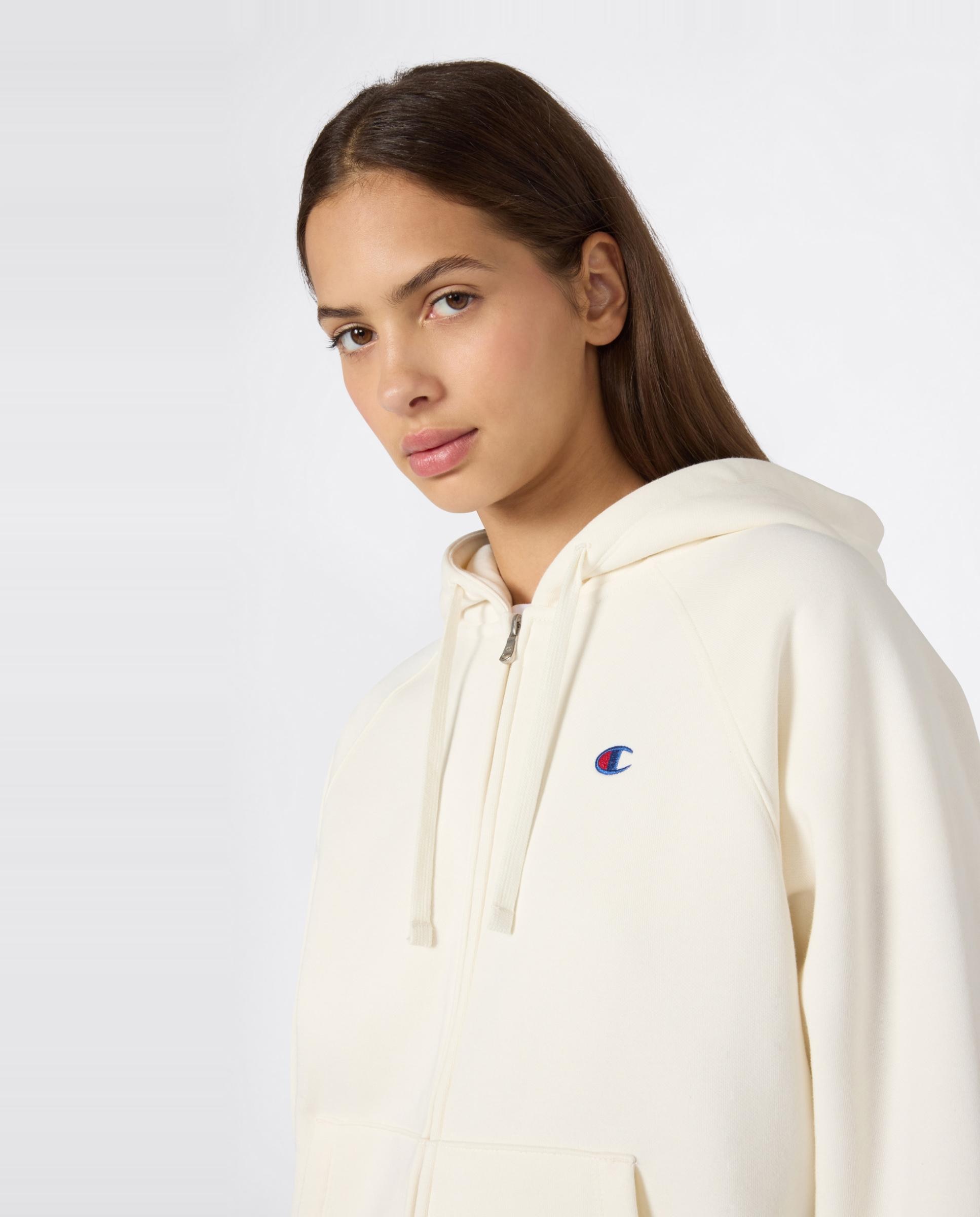 Sudaderas Casual de Mujer Full Zip Hoodie Sweatshirt CHAMPION - Blanco Blanco-5