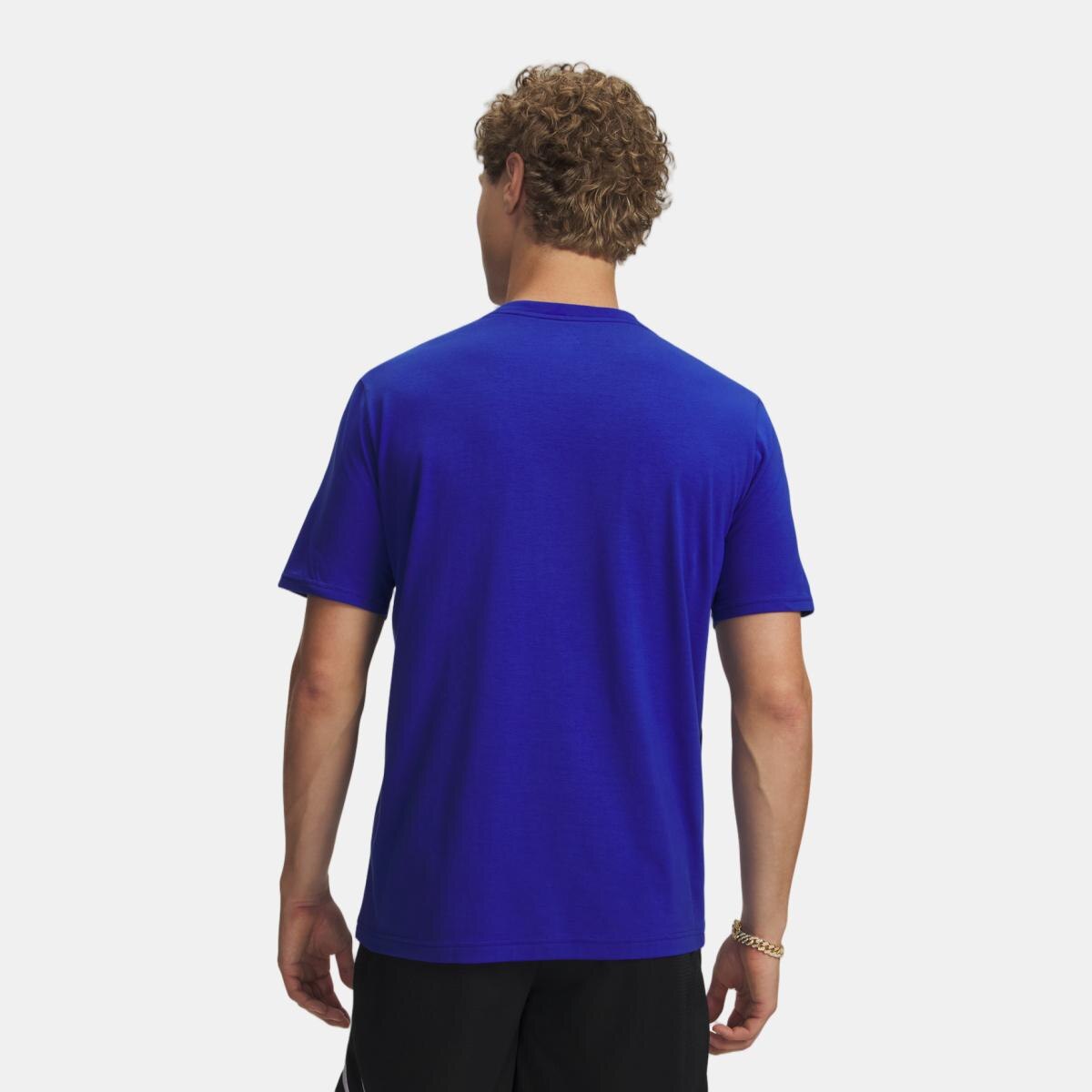 T-shirt de Basquetebol de Homem Curry Night Night Tee Azul-cobalto-2