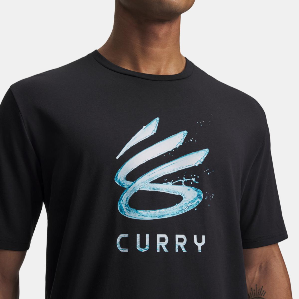 T-shirt de Basquetebol de Homem Curry Splash Wdmrk Tee Preto-3