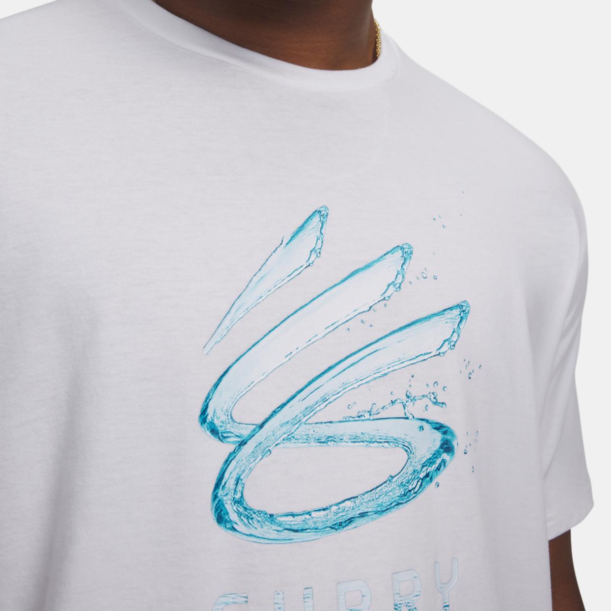 T-shirt de Basquetebol de Homem Curry Splash Wdmrk Tee Branco-3