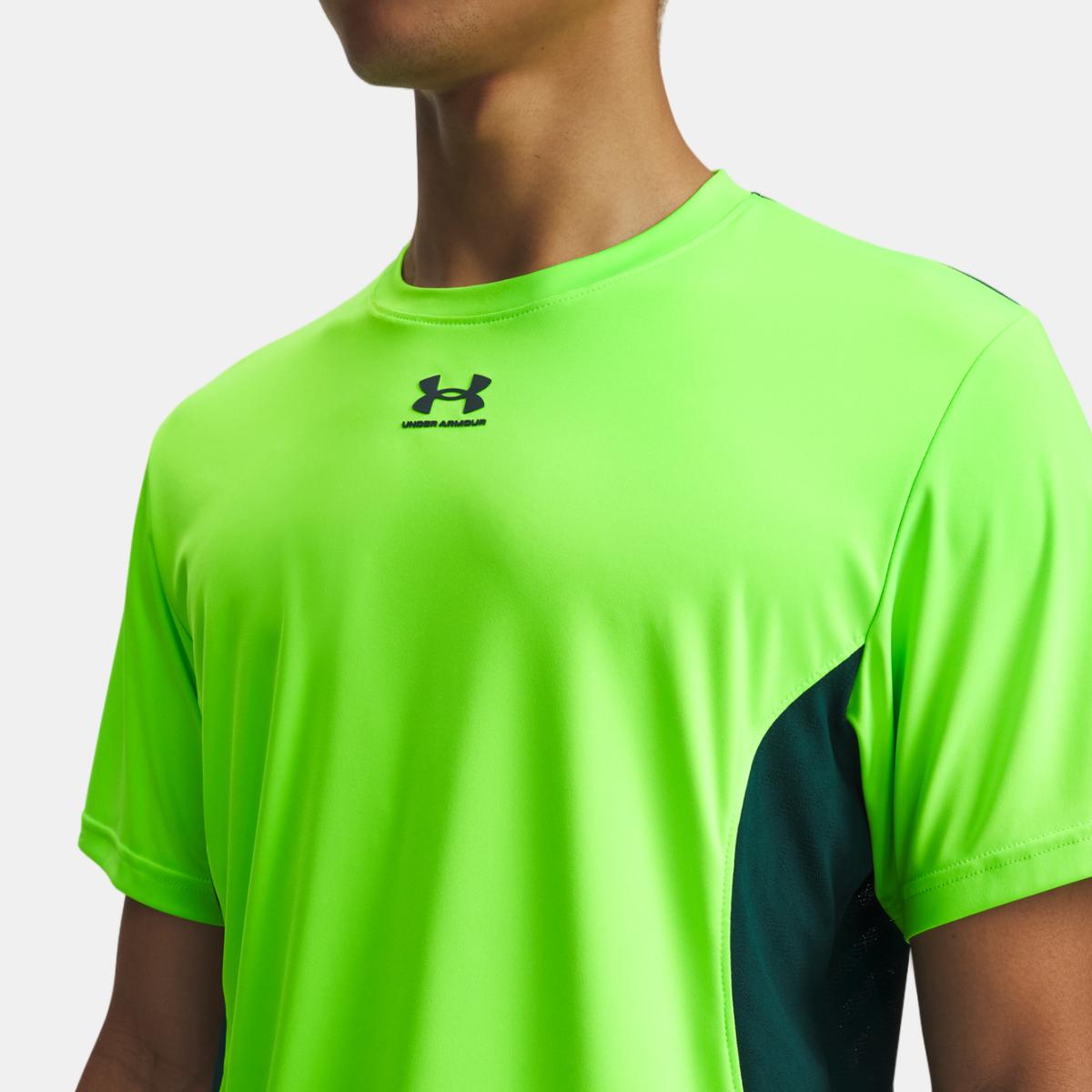 T-shirt de Futebol de Homem UA M Challenger Pro PRNT SS Verde-flúor-3