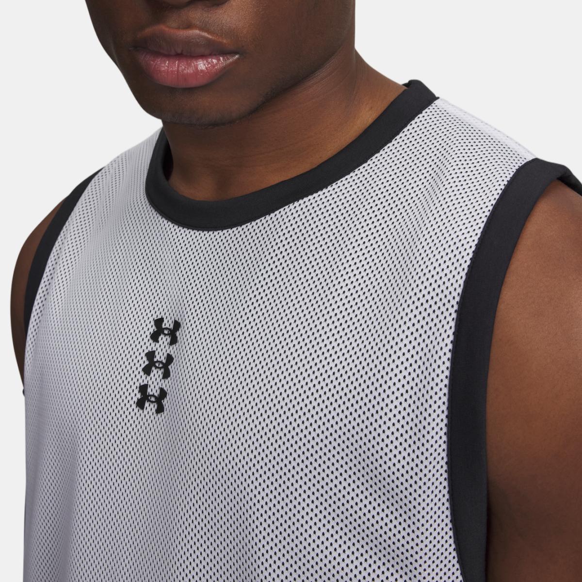 T-shirt de Basquetebol de Homem UA Hoops 695 Tank Branco-3