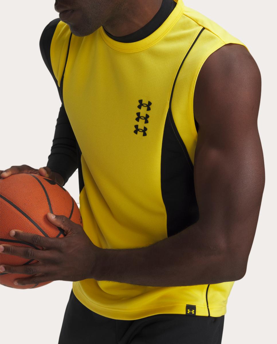 T-Shirt de Homem Hoops Training Tank Under Armour Amarelo-3