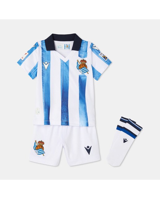 Mini Conjunto de Bebé 1.º Equipamento Real Sociedad 2023-2024 Branco / Azul-1