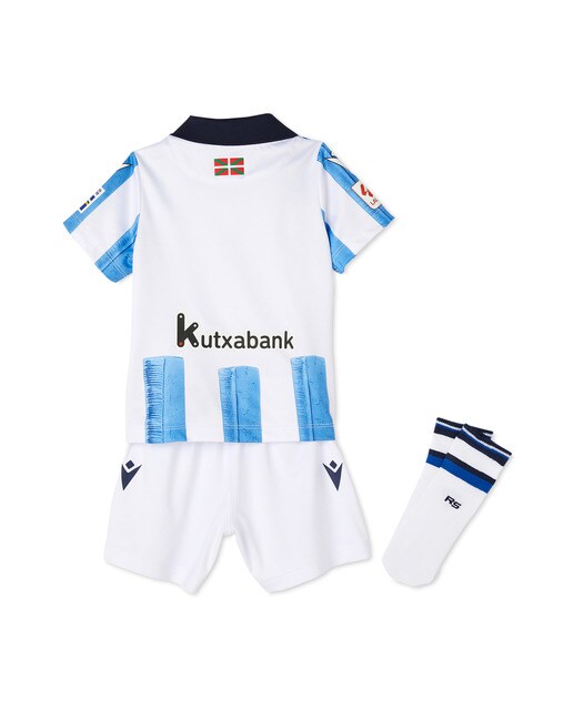 Mini Conjunto de Bebé 1.º Equipamento Real Sociedad 2023-2024 Branco / Azul-2