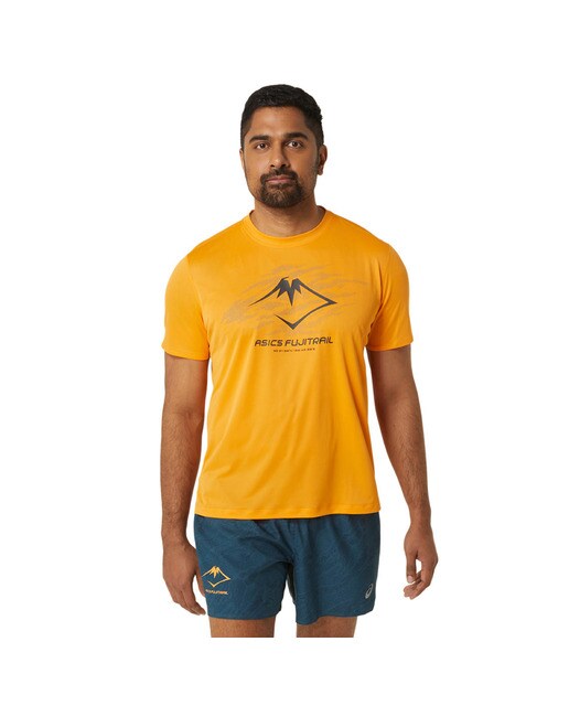 T-shirt de Homem Fujitrail Logo Ss Top Laranja / Verde-1