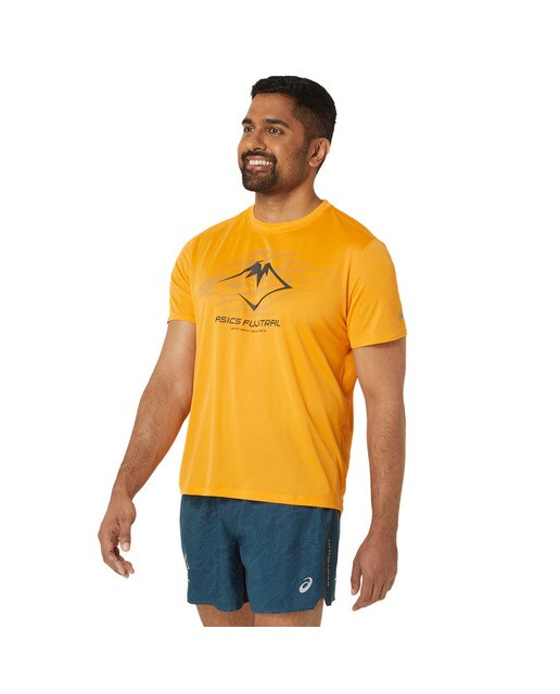 T-shirt de Homem Fujitrail Logo Ss Top Laranja / Verde-3