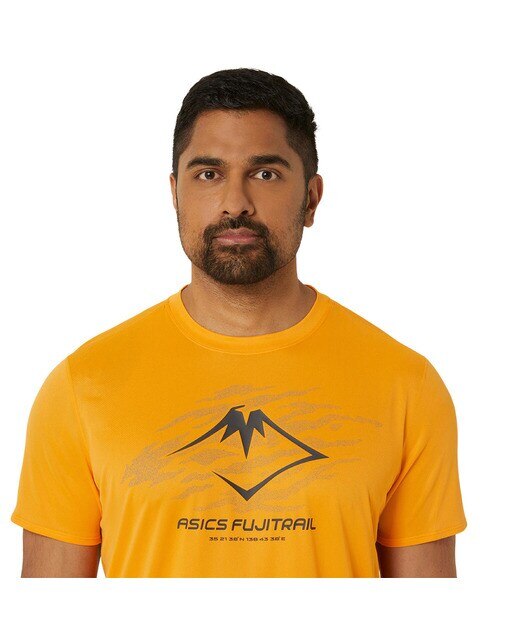 T-shirt de Homem Fujitrail Logo Ss Top Laranja / Verde-4