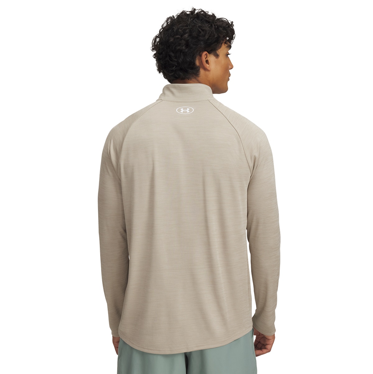 T-shirt de Homem UA Tech Textured 1/2 Zip Castanho-2