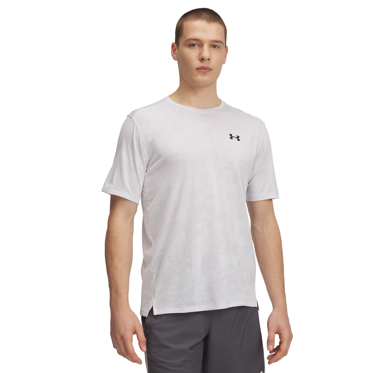 T-shirt de Homem UA Tech Vent Jcqrd SS Cinzento-1