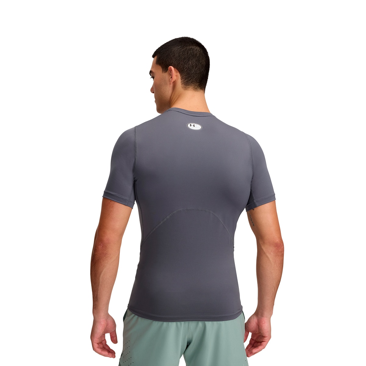 T-shirts de Homem Training UA HG Armour Comp SS Cinzento-granito-2