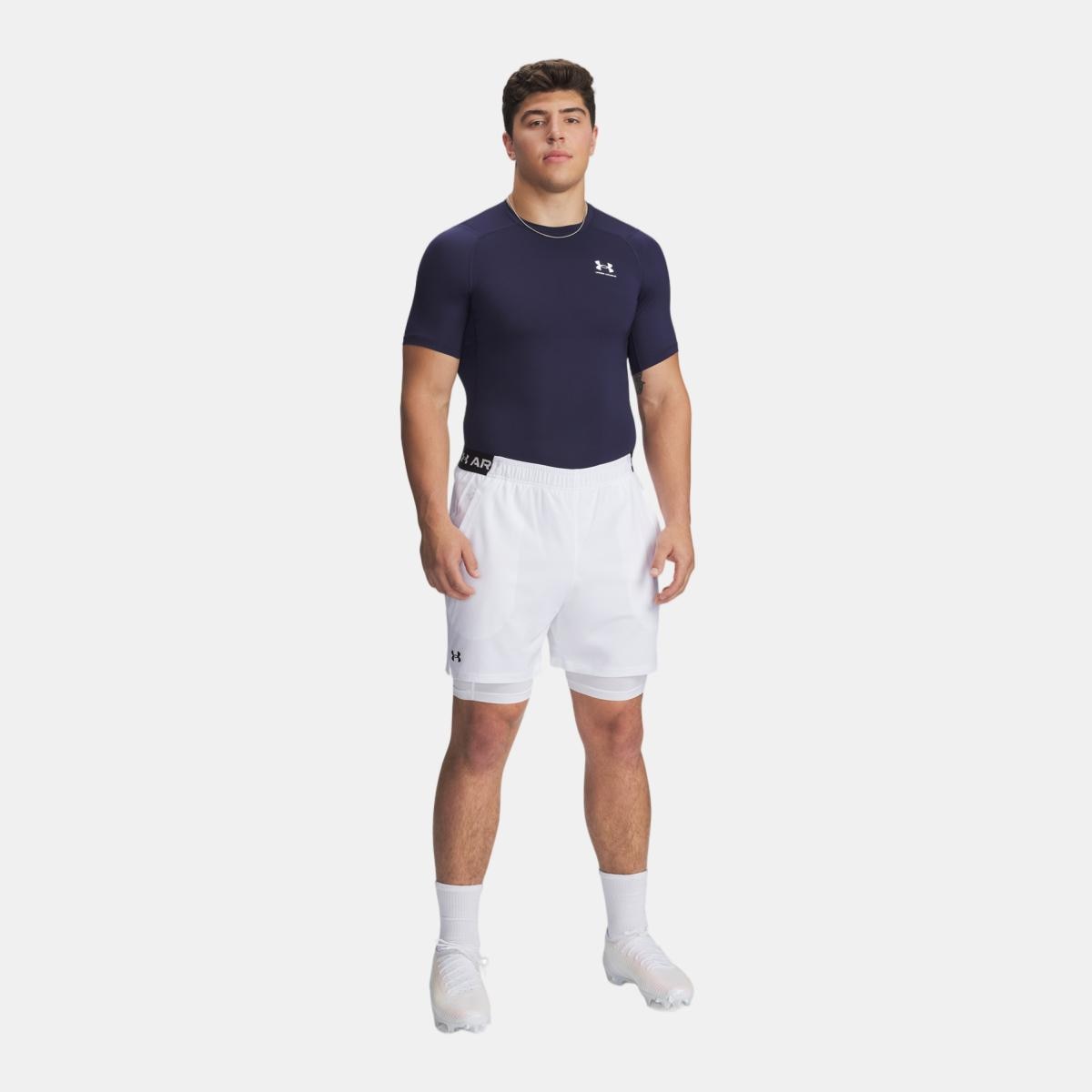 T-shirts de Homem Training UA HG Armour Comp SS Azul-noite-4