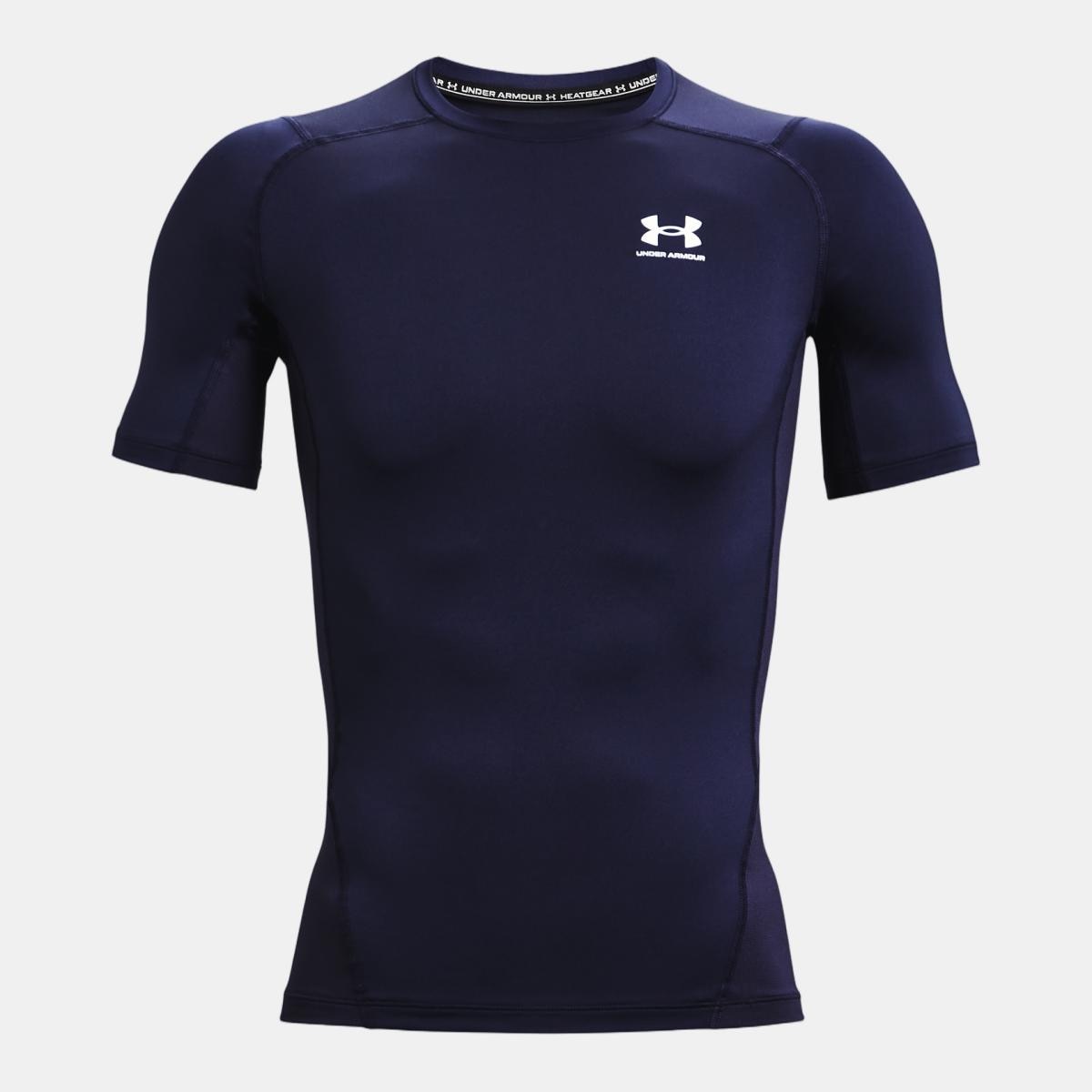 T-shirts de Homem Training UA HG Armour Comp SS Azul-noite-5