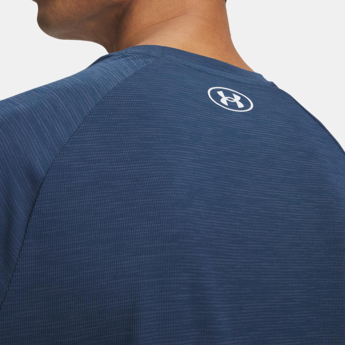 T-shirts de Homem Training UA Tech Textured SS Azul-escuro-3