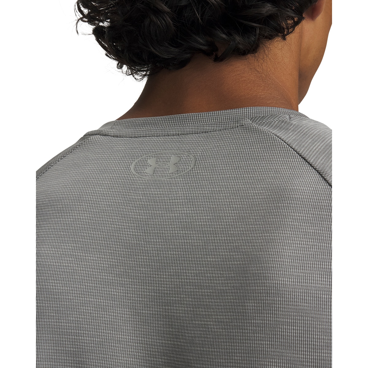T-shirts de Homem Training UA Tech Textured SS Verde-acinzentado-3