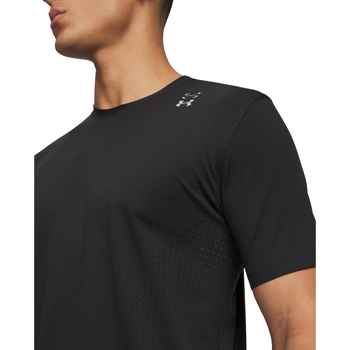 T-shirts de Homem Training UA Halo Vent SS Preto-3
