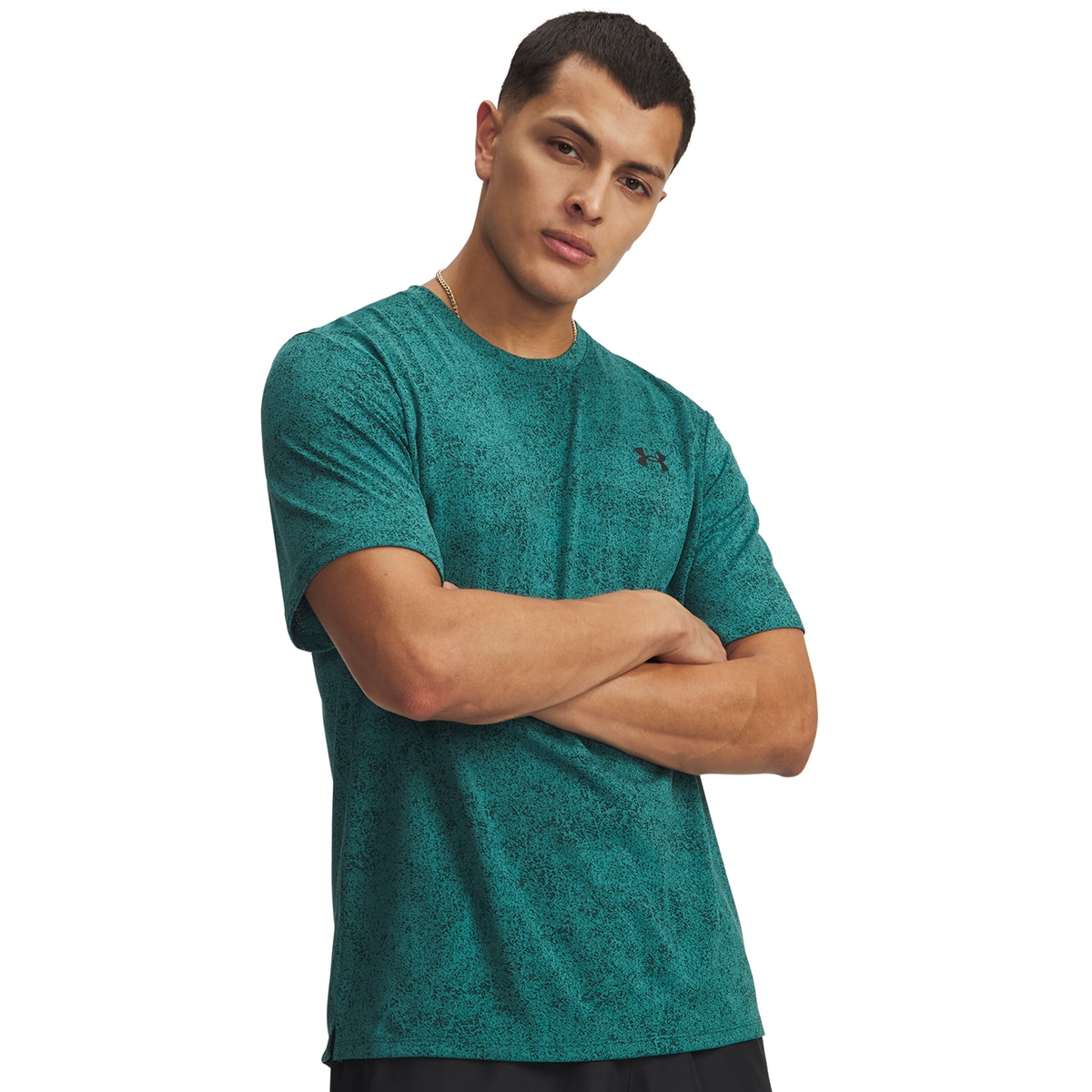 T-shirt de Training de Homem UA Tech Tee Pixelate Verde-escuro-1