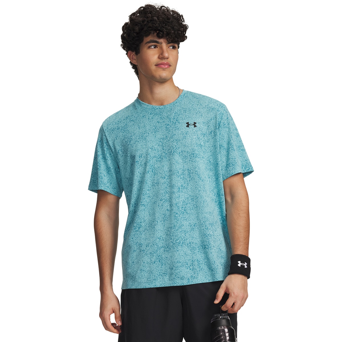 T-shirt de Training de Homem UA Tech Tee Pixelate Azul Céu-1