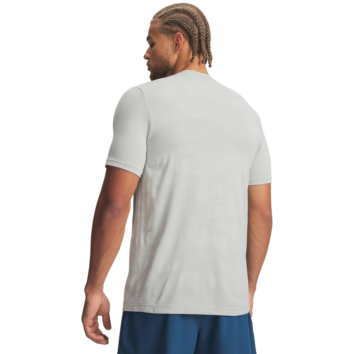 T-shirts de Homem Training UA Vanish Elite Smls SS Camo Cinzento-chumbo-2