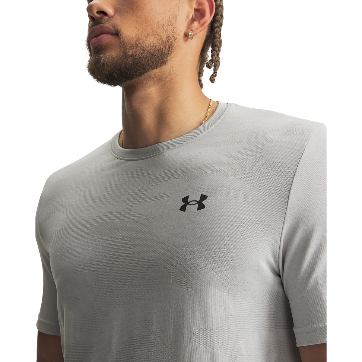 T-shirts de Homem Training UA Vanish Elite Smls SS Camo Cinzento-chumbo-3