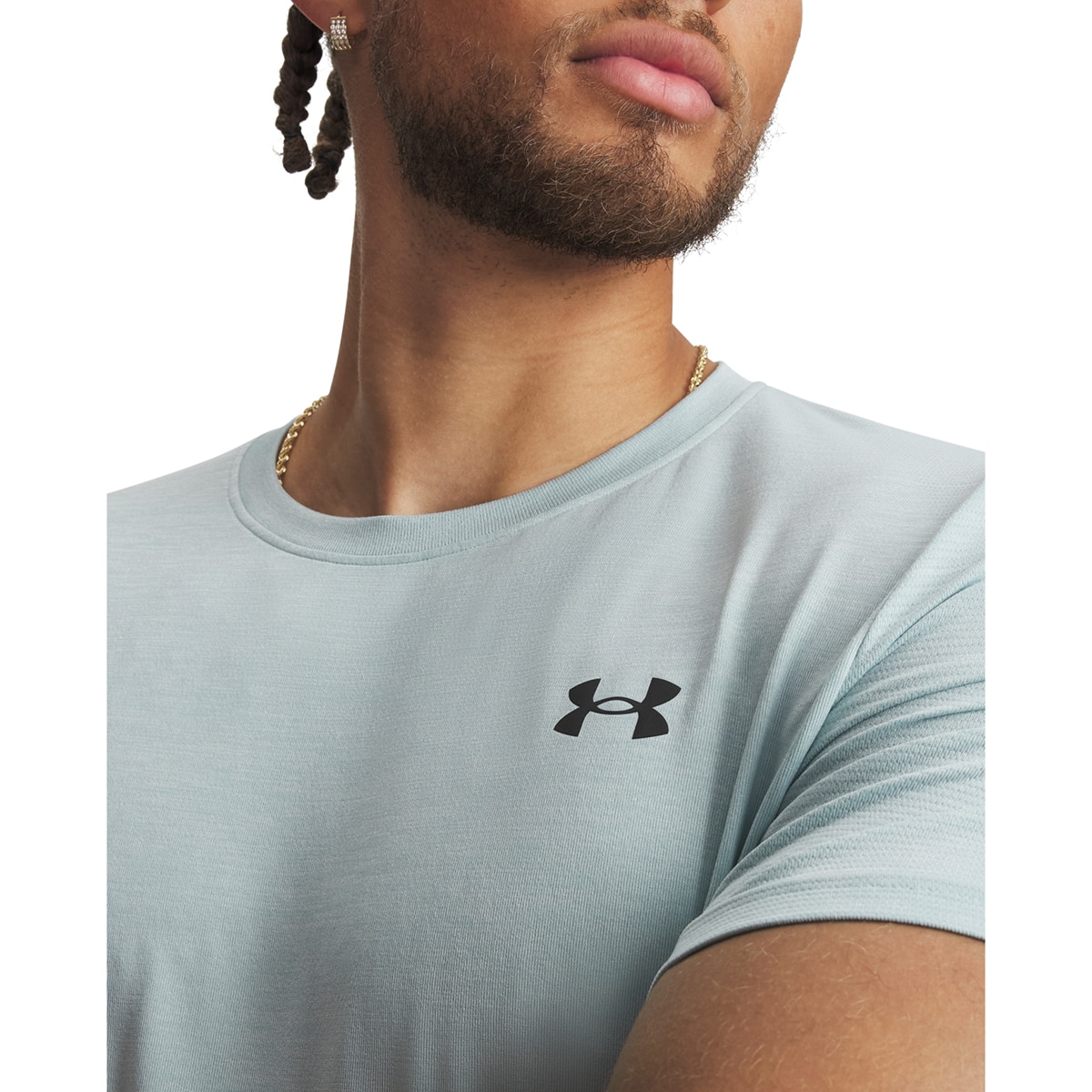 T-shirts de Homem Training UA Vanish Elite Seamless SS Azul-esverdeado-3