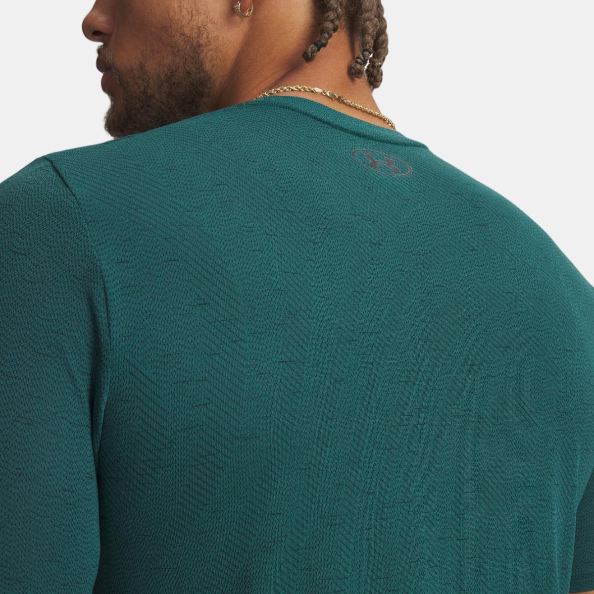 T-shirts de Homem Training Vanish Seamless Novelty SS Verde-escuro-3