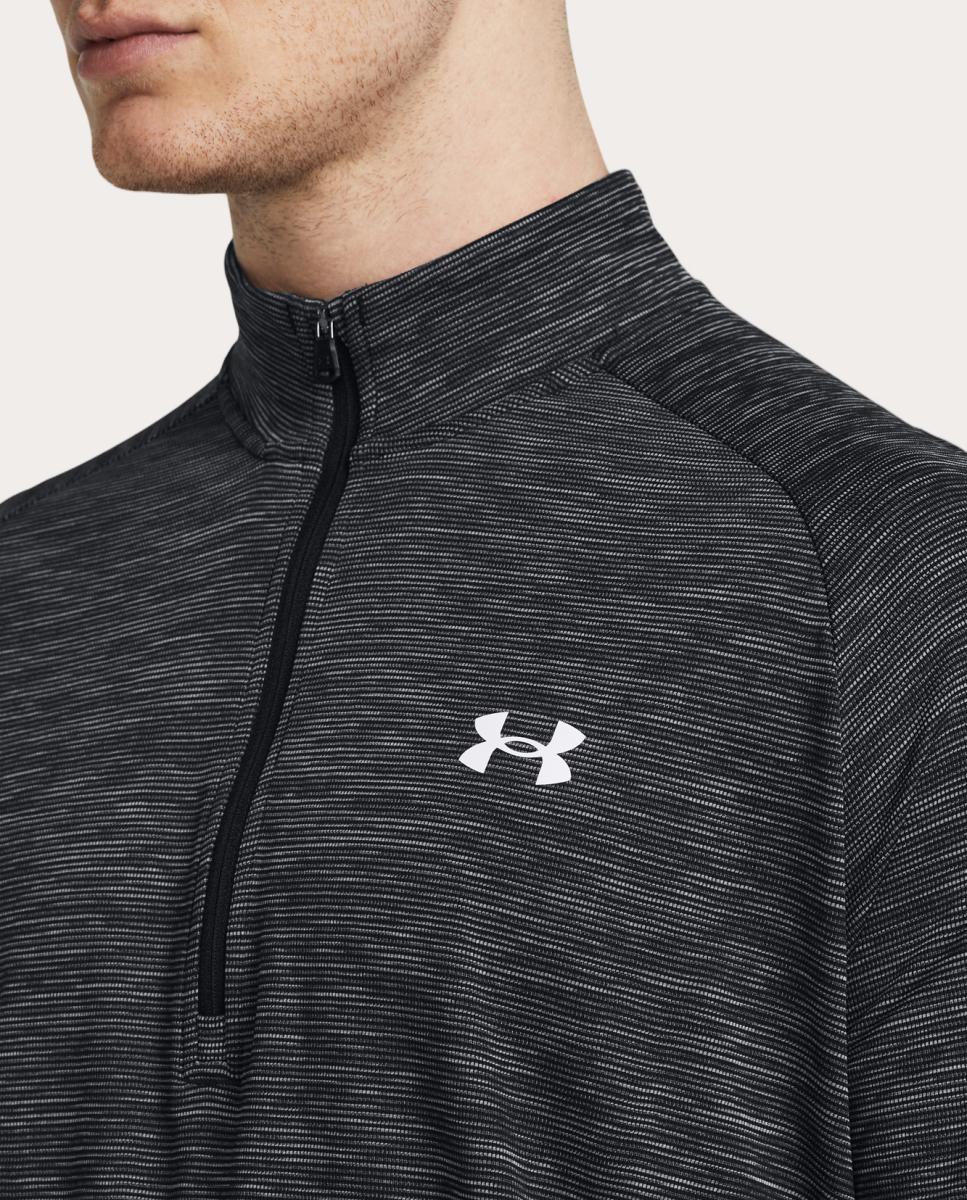 Sudadera de hombre UA Tech Textured 1/2 Zip Under Armour - Negro / Blanco Negro / Blanco-3