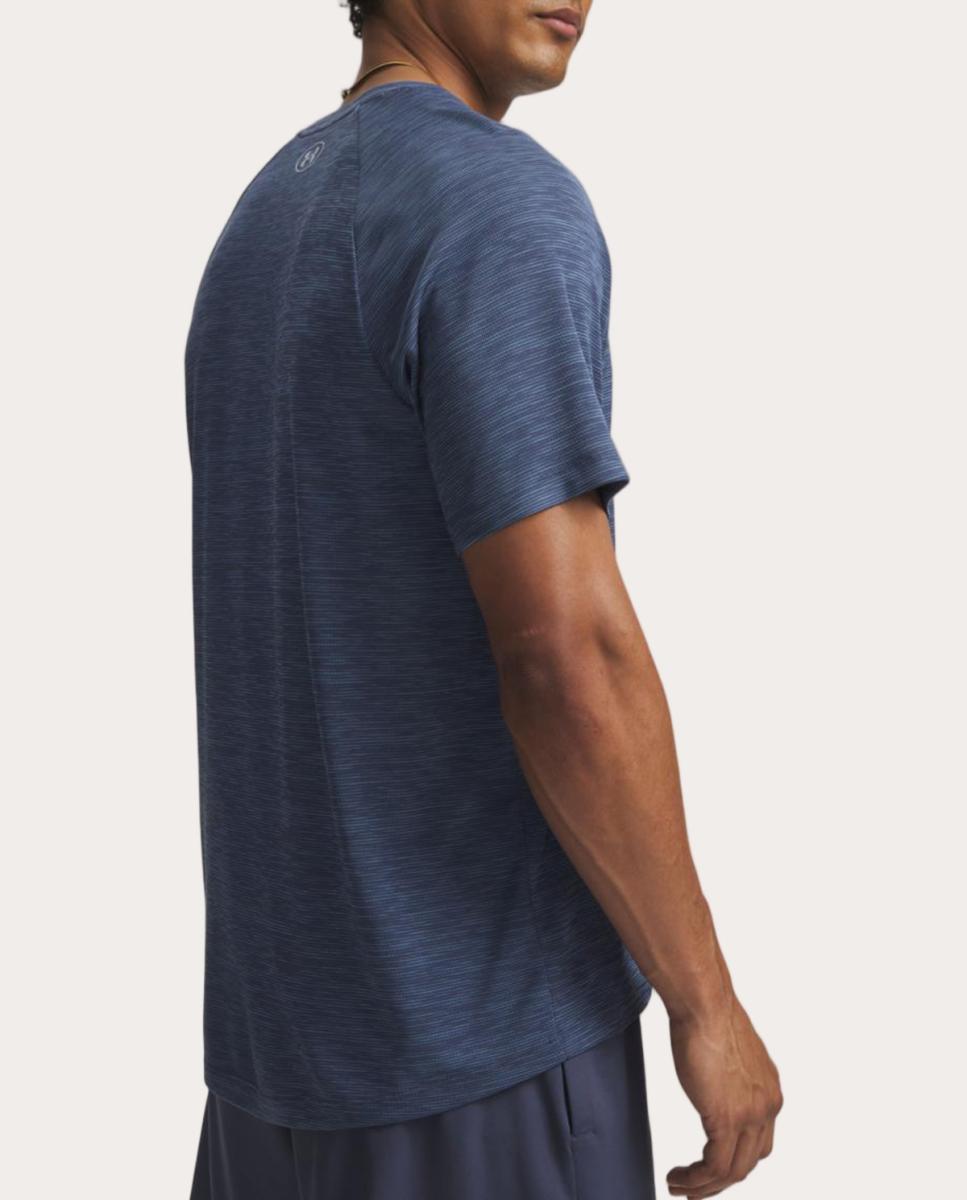 T-shirt de Homem UA Tech Textured SS Cinzento azulado-3