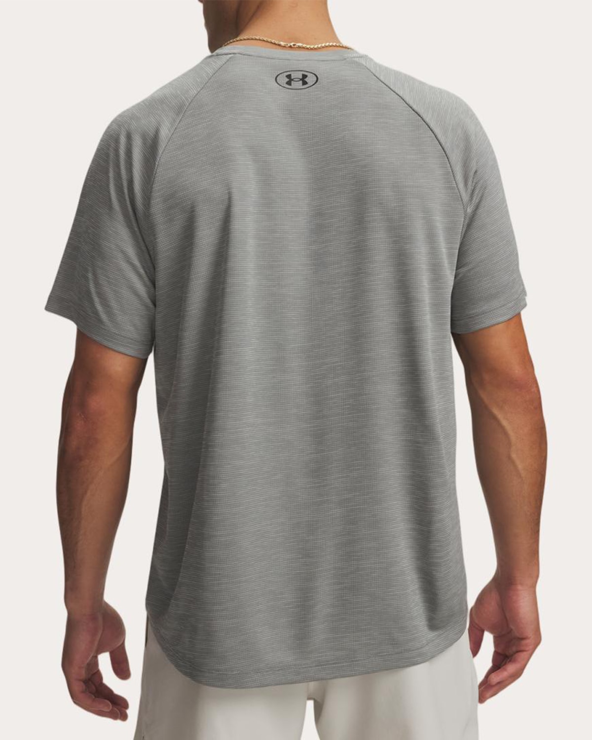 T-shirt de Homem UA Tech Textured SS Verde-acinzentado-2