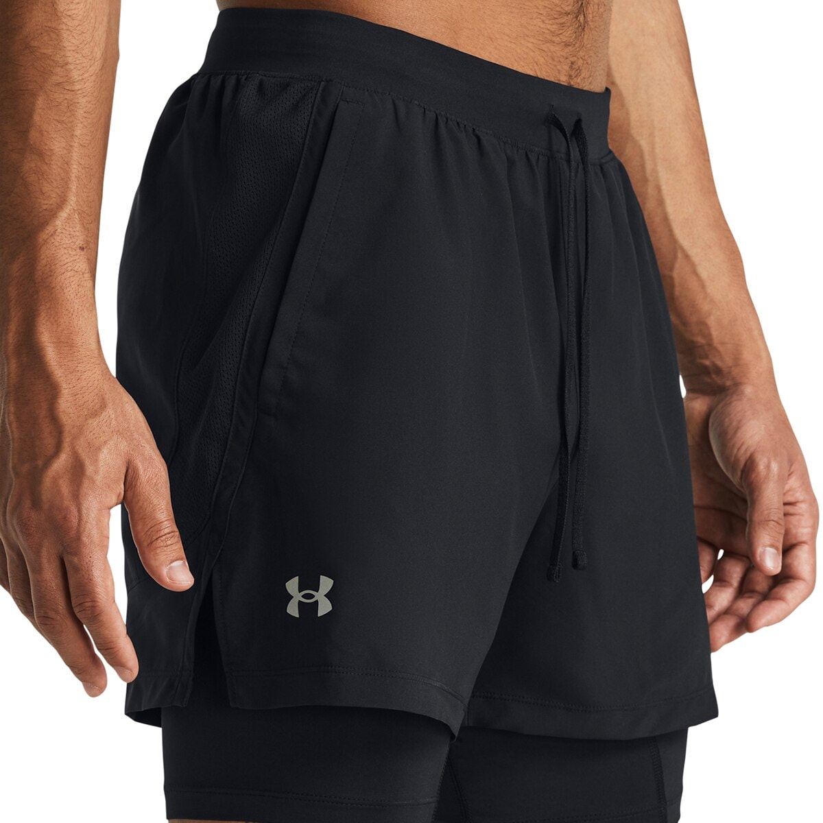 Calças de Running de Homem UA LAUNCH 5'' 2-IN-1 SHORTS Preto-3