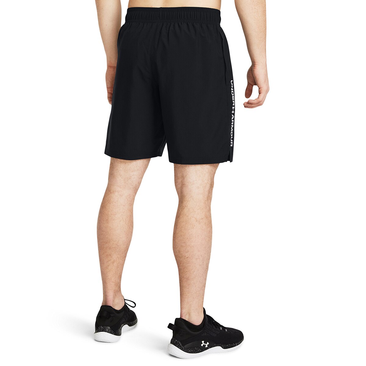 Calças de Training de Homem UA Tech Woven Wordmark Short Preto / Branco-2