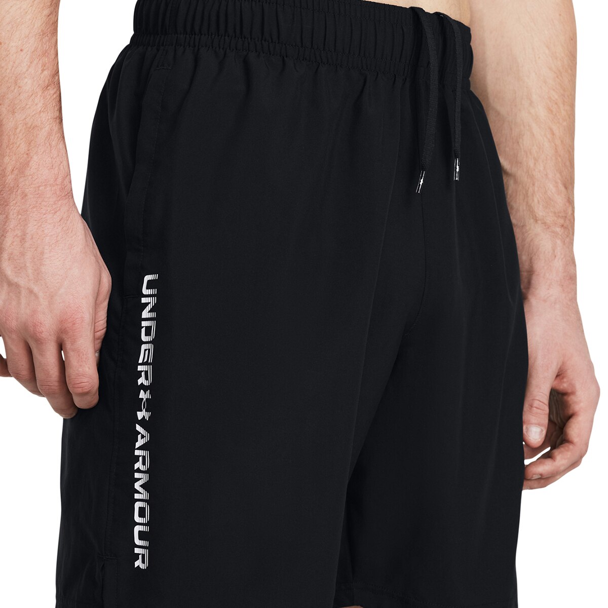 Calças de Training de Homem UA Tech Woven Wordmark Short Preto / Branco-3