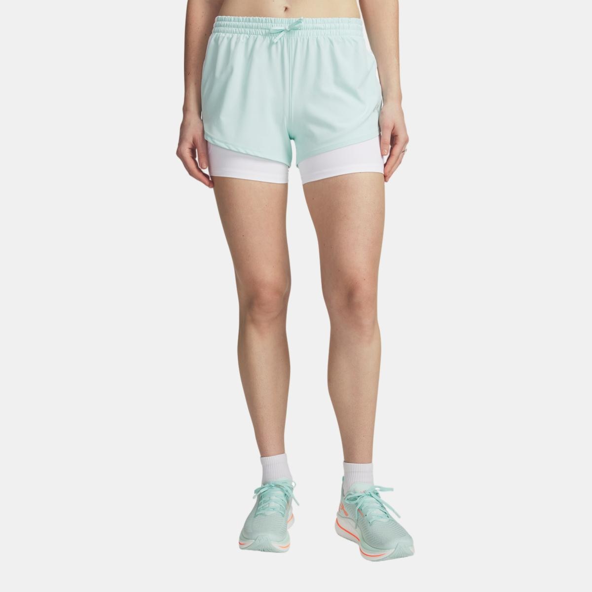 Calções de Mulher Running UA Velociti Pro 2n1 Short - 4" Verde-menta-1