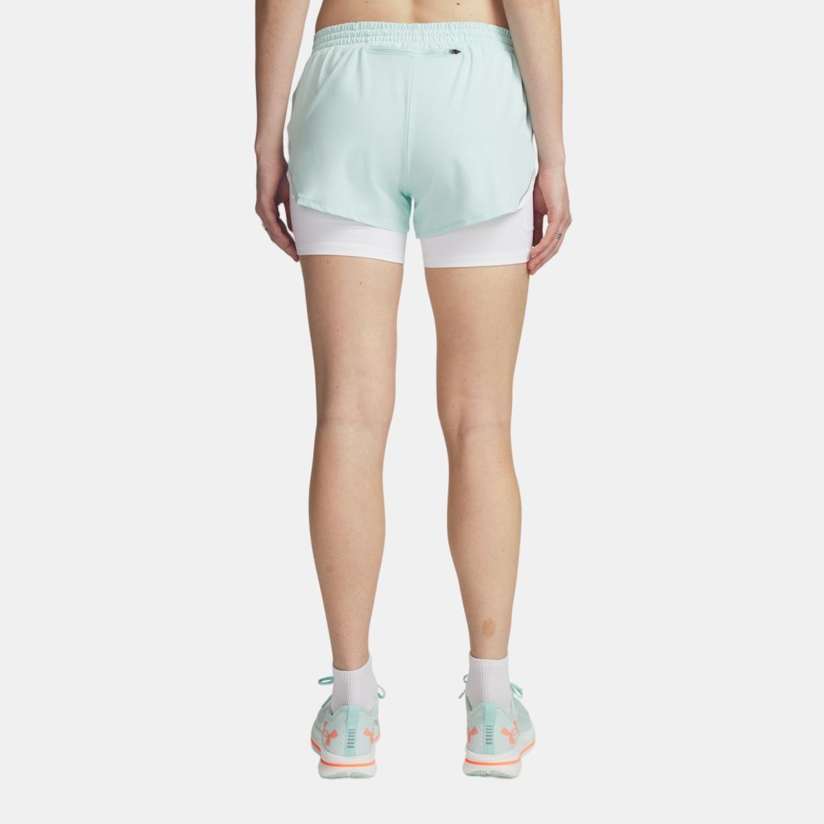 Calções de Mulher Running UA Velociti Pro 2n1 Short - 4" Verde-menta-2