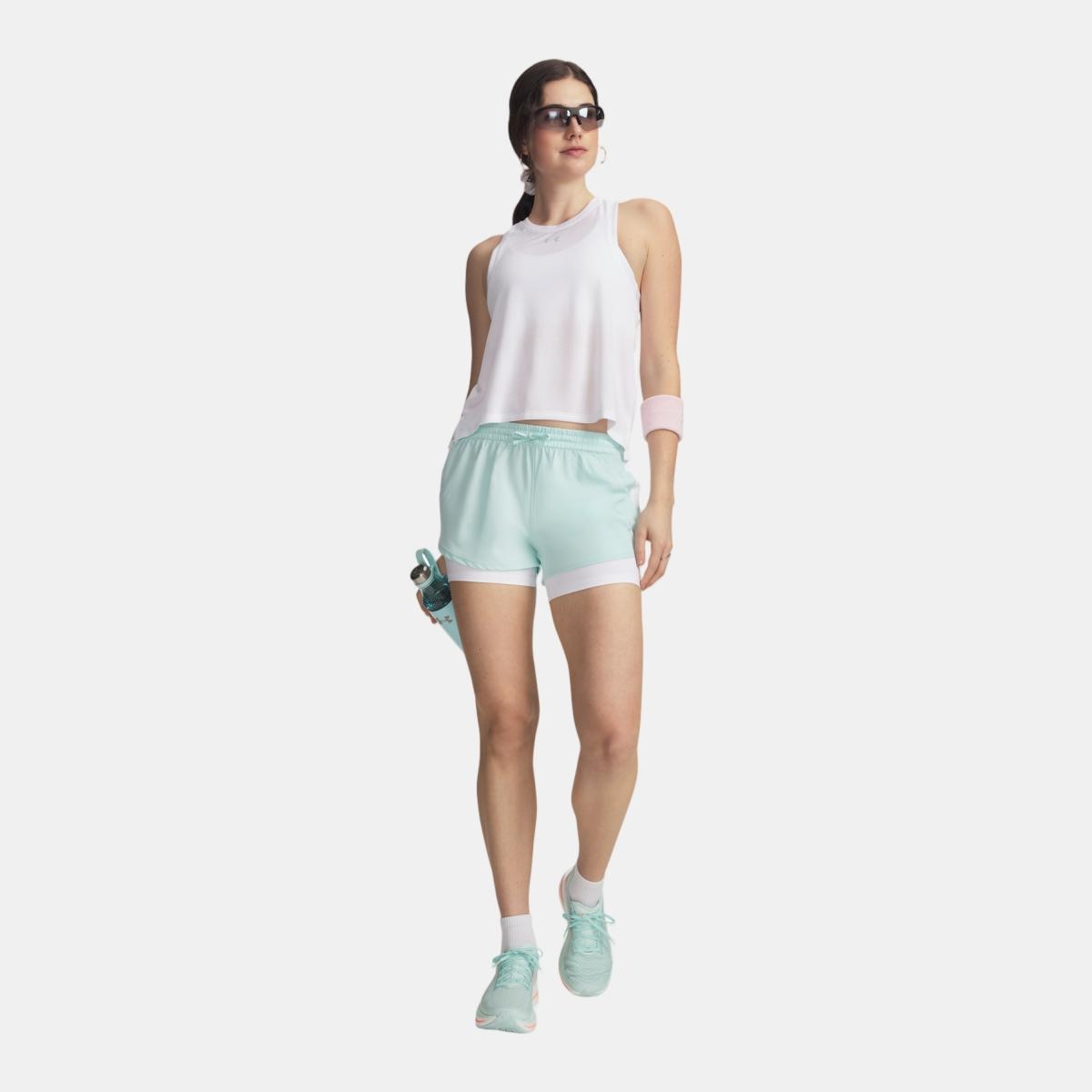 Calções de Mulher Running UA Velociti Pro 2n1 Short - 4" Verde-menta-4