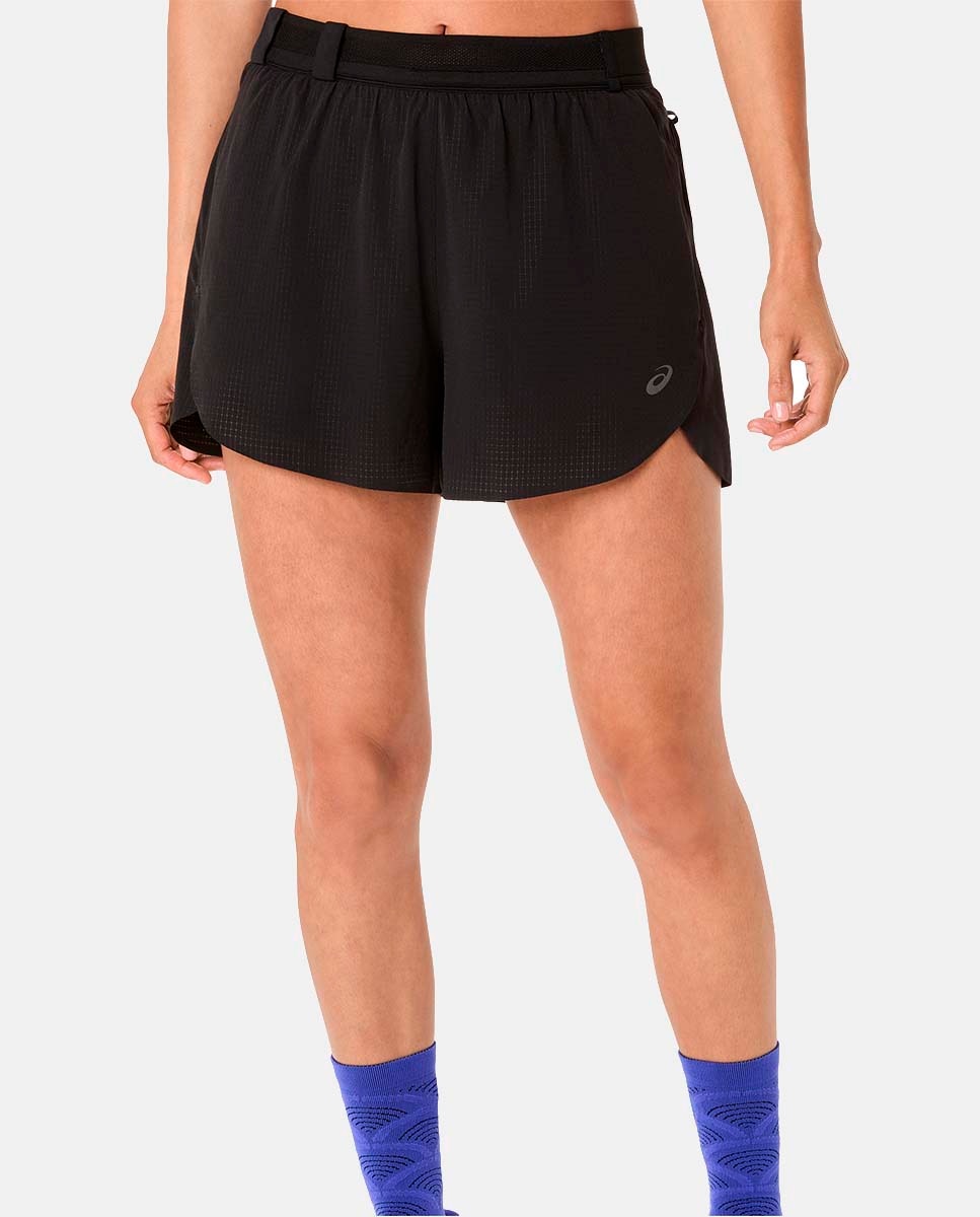 Calções de Mulher Metarun Split Shorts Pretos-1