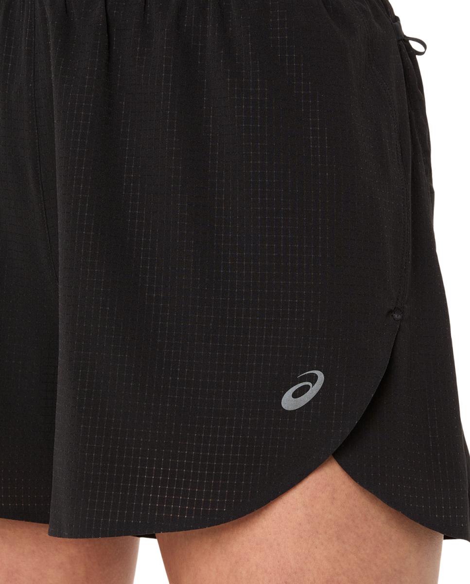 Calções de Mulher Metarun Split Shorts Pretos-5